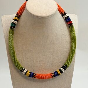 Zulu Tribal Colorful Beaded Necklace